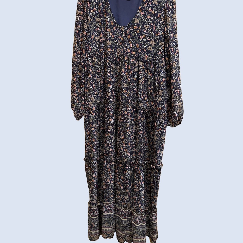 Floral Maxi Dress with Long Sleeves